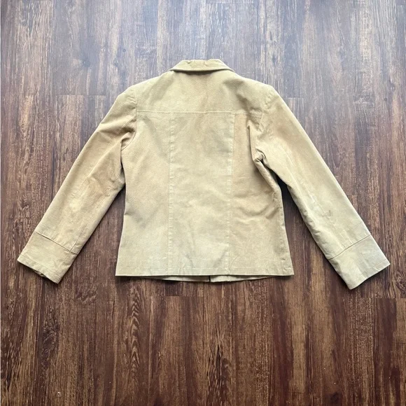 Vintage Me Jane Tan Suede Leather Jacket Floral Embroidered Boho Western Y2K- L - Picture 4 of 9